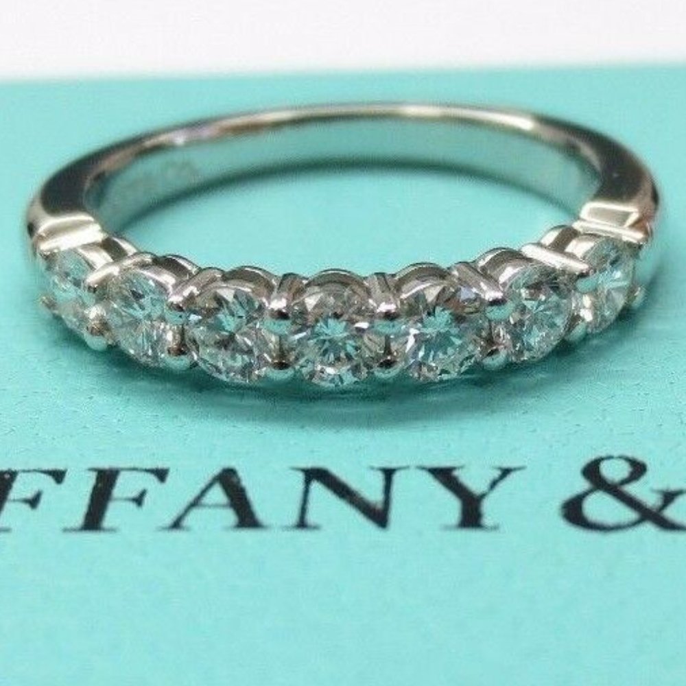 Tiffany Forever Embrace Shared Diamond Eternity Wedding Ring 0.57ct 3mm